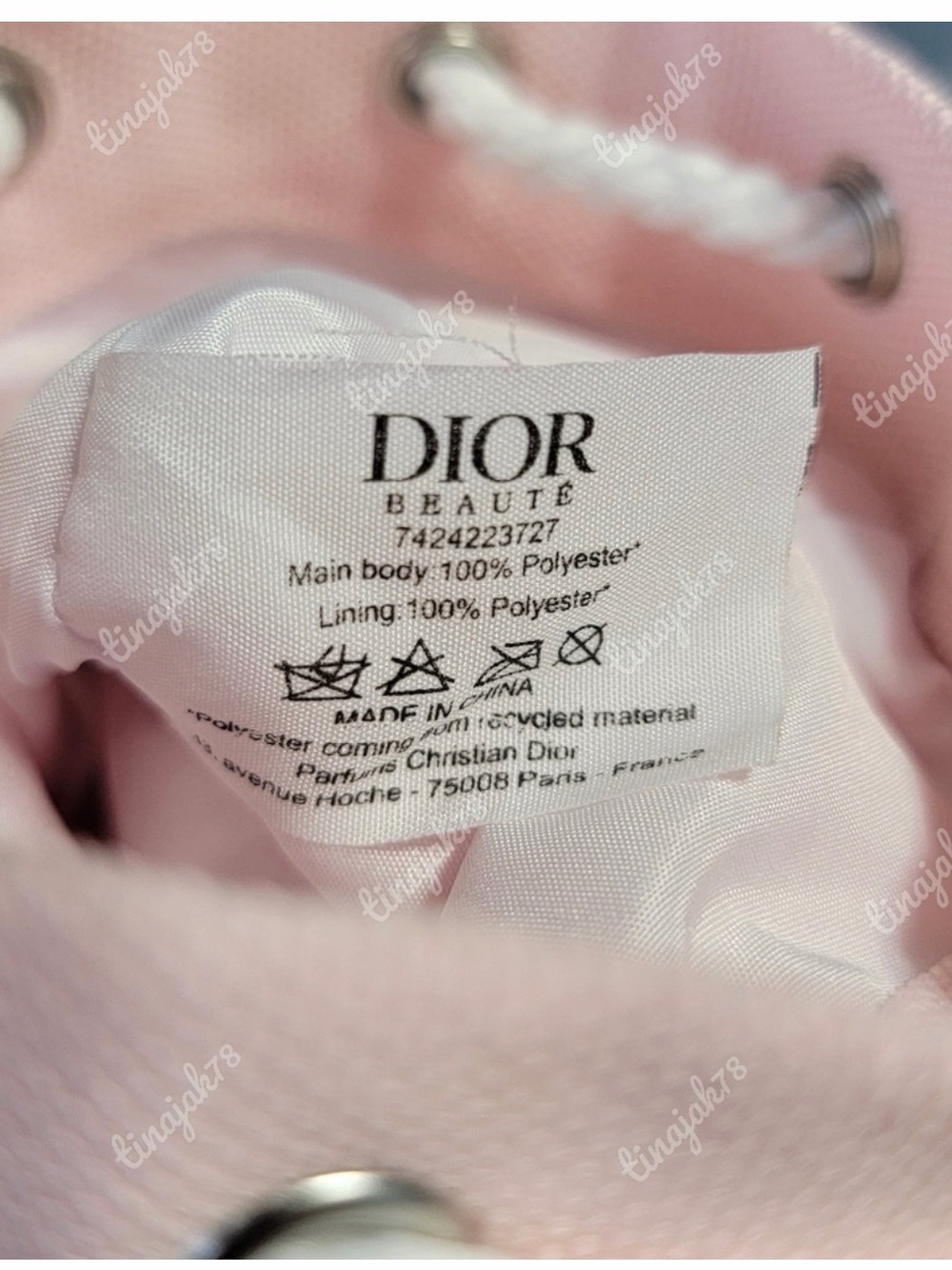 Dior CD Drawstring Cosmetic Bag Pouch - Picture 3 of 8